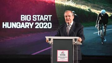 El director del Giro de Italia Mauro Vegni durante la presentación de Budapest como Gran Salida del Giro de Italia 2020.