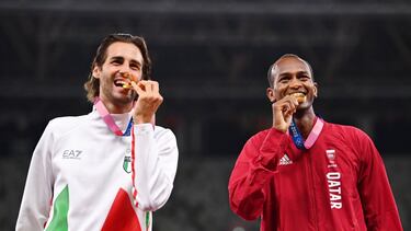 Gianmarco Tamberi y Mutaz Essa Barshim.