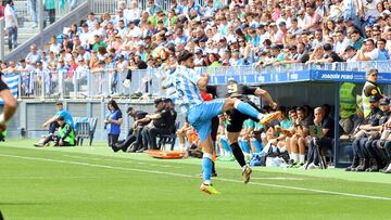Juande, durante el Málaga - Ceuta.