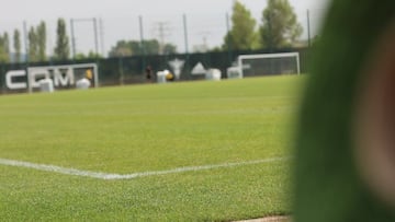 Imagen del campo de entrenamiento del Mirandés, anexo al estadio de Anduva.