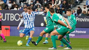 Paulino, durante el Málaga - Almería de esta temporada.