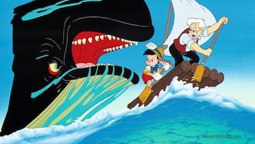 La ballena de Pinoccio persiguiendo a Gepetto