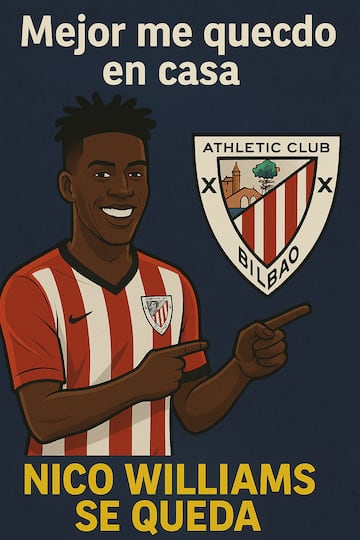 Los memes se ceban con el Barcelona tras la renovación de Nico Williams con el Athletic
