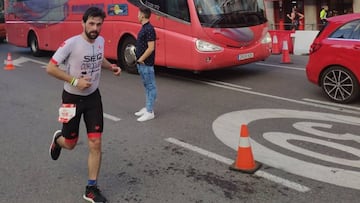 El triatleta Juan López Córcoles, durante la Madrid Triatlón Challenge.