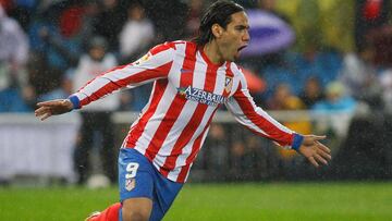 Falcao celebra un gol con el Atlético en la 2012-13.