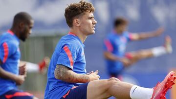 Griezmann, en una sesión del Atlético esta 21-22.