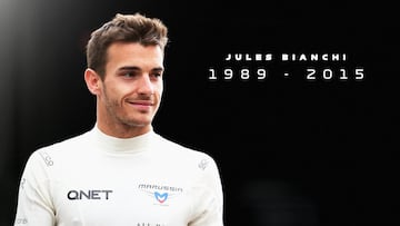Cartel en recuerdo de Jules Bianchi.