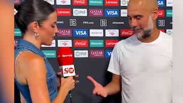 La reacción de esta periodista tras darle Guardiola la mano que está generando disparidad de opiniones