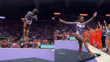 Gimnasta universitaria hace historia ejecutando salto de Simone Biles