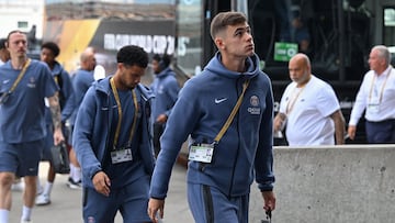 Moscardó, en primer término, durante el Mundial de Clubes con el PSG.