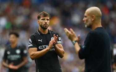 Rúben Dias 
tras la derrota del Manchester City frente al Brighton & Hove Albion. 