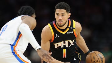 Devin Booker, durante un partido de la pasada temporada contra los Thunder.