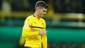 Christian Pulisic celebra un gol con el Dortmund.