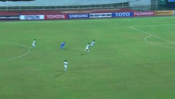 Goalie scores from own box due to calamitous mistake from his opposite number