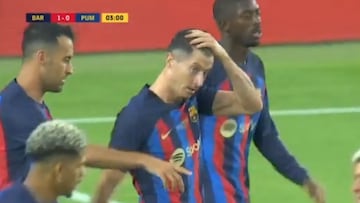 3′ y el Camp Nou en trance: golazo de locos de Lewandowski sin ángulo
