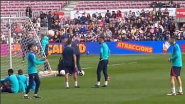 El show de Pedri y Lewandowski en el entrenamiento: una dupla espectacular