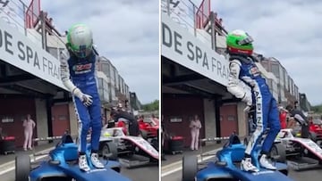 La celebración de un piloto de la F4 imitando a Alonso en 2006