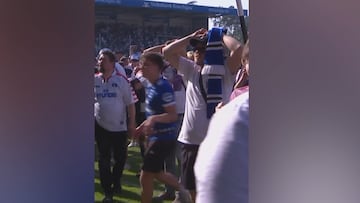 Invades el campo y acabas así: atentos a lo que le sucedió a un histórico que volvía a la Bundesliga