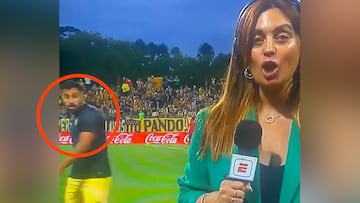 La tremenda pillada a un jugador con una periodista en pleno directo