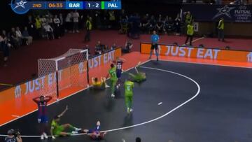 Es historia con mayúsculas del fútbol sala: lo que hizo el portero del Palma con 2-1 es incalificable