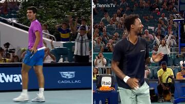 La última locura de Alcaraz en Miami: a Monfils no le quedó otra que aplaudir