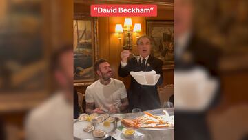 El viral vídeo de Beckham comiendo angulas en un restaurante de moda en Barcelona