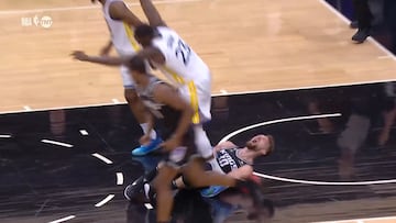Aquí va a haber lío seguro: el enganchón de Sabonis a Draymond y el pisotón en el estómago de vuelta