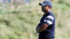 (FILES) This file photo taken on September 28, 2017 shows  Captain&#039;s assistant Tiger Woods of the US Team during Thursday foursome matches of the Presidents Cup at Liberty National Golf Club in Jersey City, New Jersey.    Woods, who tantalized fans