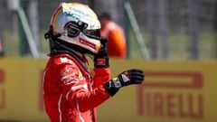 Sebastian Vettel tras conseguir la pole en Hungr&iacute;a.