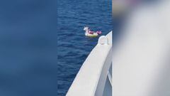 El rescate de una niña de 4 años que fue arrastrada por el mar en un flotador de unicornio