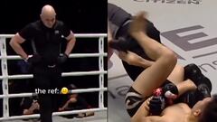 Relive the 2020 fight between Shinechagtga Zoltsetseg and Ma Jia Wen, when the latter hilariously caught referee Olivier Costa in a leg lock.
