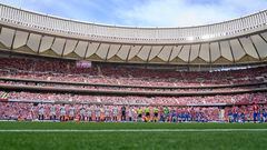 Panorámica del Cívitas Metropolitano en el partido Atlético-Sevilla.