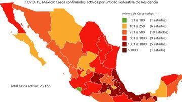 Mapa y casos de coronavirus en México por estados hoy 23 de junio