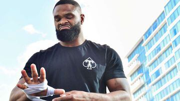 TAMPA, FLORIDA - DECEMBER 15: Tyron Woodley works out during a media workout at the Seminole Hard Rock Tampa pool prior to her December 18th fight against Jake Paul on December 15, 2021 in Tampa, Florida.   Julio Aguilar/Getty Images/AFP == FOR NEWSPAPER