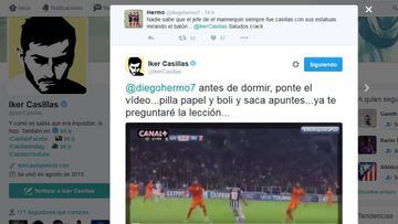Casillas responds to Twitter user's 'mannequin challenge' dig