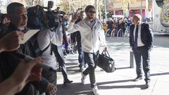 Ramos en la llegada del Real Madrid a su hotel en Sevilla.