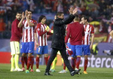 Diego Simeone gives Atleti fans a big hand at the end of the game.