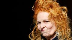 FILE PHOTO: British designer Vivienne Westwood appears at the end of her Spring/Summer 2008 ready-to-wear fashion collection at Paris Fashion Week October 1, 2007. REUTERS/Benoit Tessier/File Photo