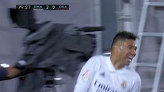 La suerte de Casemiro en el gol: Su sonrisa lo delata