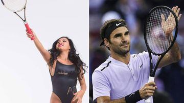Una de las cuatro candidatas al certamen Miss Bumbum que ha rendido homenaje al tenista Roger Federer en una atrevida sesión de fotografías.