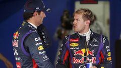 Mark Webber y Sebastian Vettel en su &eacute;poca de compa&ntilde;eros en Red Bull.