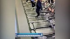 Una cámara de seguridad y la peor escena inimaginable en un gimnasio: los que lo grabaron lloraban de la risa