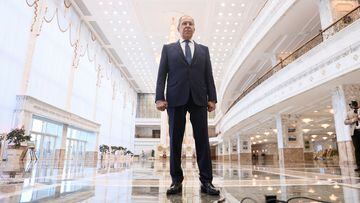 Russian Foreign Minister Sergei Lavrov speaks to the media during his visit to Minsk, Belarus June 30, 2022. Russian Foreign Ministry/Handout via REUTERS ATTENTION EDITORS - THIS IMAGE HAS BEEN SUPPLIED BY A THIRD PARTY. NO RESALES. NO ARCHIVES. MANDATORY CREDIT.
