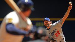 Three-time Cy Young Award winner Clayton Kershaw strikes out eight Brewers, pitching seven complete innings in the Los Angeles Dodgers' win.