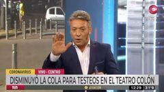 Susto tremendo por un reportero de la televisión argentina en plena conexión en directo