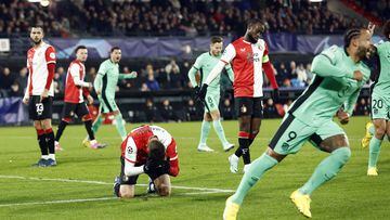 The Mexican forward scored an own goal as Feyenoord fell to Atlético Madrid, ending their Champions League campaign.
