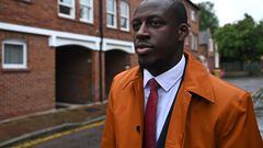 French footballer Benjamin Mendy walks away from Chester Crown Court in Chester, north-west England, on July 14, 2023, having been cleared of one count of rape and another of attempted rape. A UK court jury on Friday acquitted former Manchester City and France footballer Benjamin Mendy of one count of rape and another of attempted rape. Mendy, 28, had been on trial at Chester Crown Court, northwest England, after previously being cleared of six counts of rape and one of sexual assault. (Photo by Oli SCARFF / AFP)