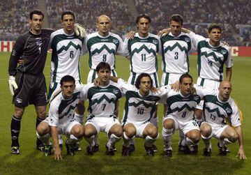 La selección de Eslovenia que se enfrentó a España en el Mundial de Japón y Corea 2002.