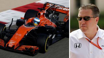 Fernando Alonso y Zak Brown, el CEO de McLaren.