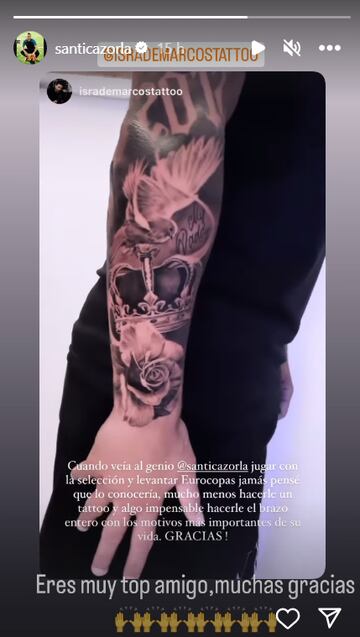 El emotivo tatuaje de Santi Cazorla